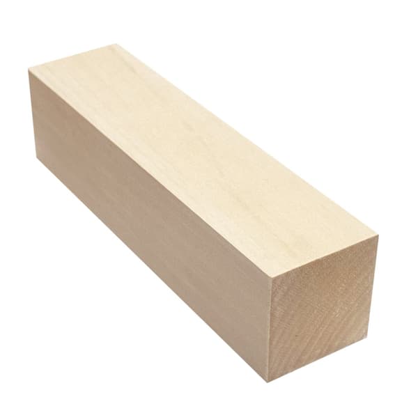 Set med 9 block av basswood (5x5x20 cm, för arbete eller lek)
