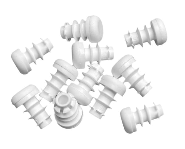 Sæt med 50 plastikpropper (runde, 5-8,5-10, hvide)