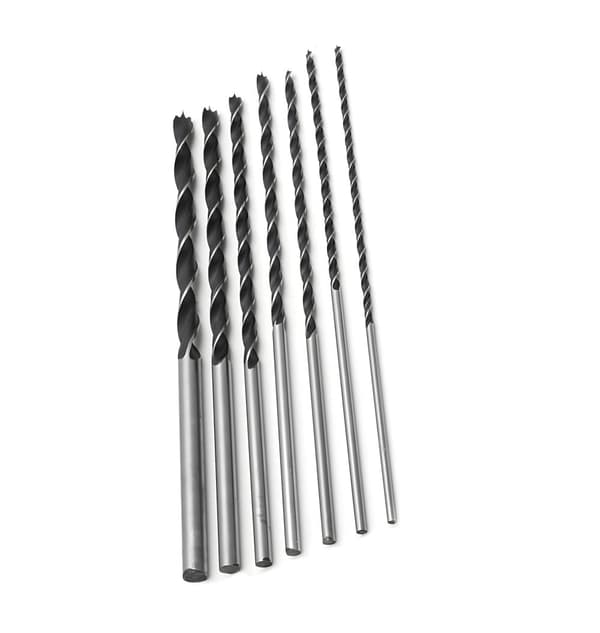 Set med 7 träborrar (4-12 mm) extra långa träborrar (300 mm)