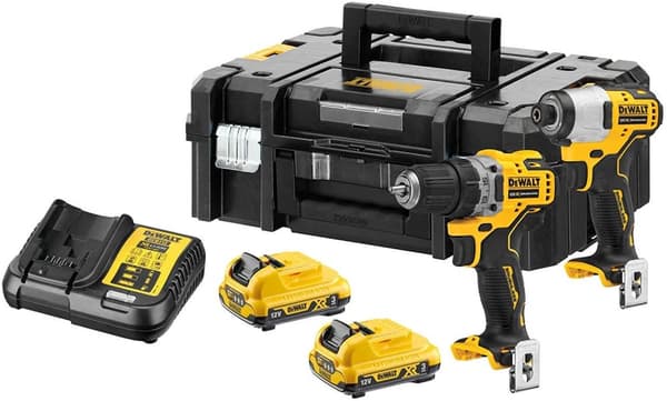 DeWALT DCK2110L2T-QW elektrisk skruetrækker/slagnøgle Sort, Gul