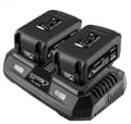 Miniatyrbillede 2 af 2: Energy+ sæt: 2x 4ah batterier med dobbeltoplader