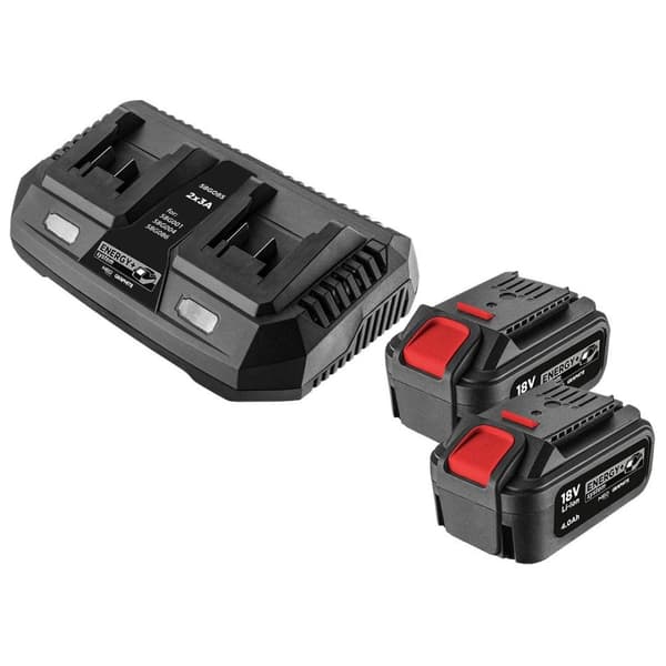 Energy+-set: 2x 4ah-batterier med dubbelladdare