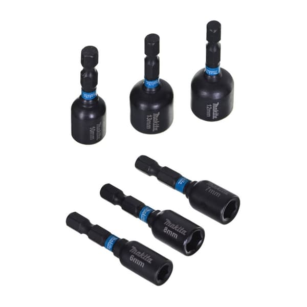 MAKITA HYLSNYCKELSATS 1/4" 50mm 6-DELAR SLAGBORR SVART