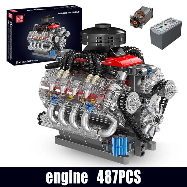 Mould King V8 Motor Modell, 487 Delar,originalboxförpackning