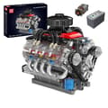 Miniatyrbild 1 av 2: Mould King V8 Motor Modell, 487 Delar,originalboxförpackning