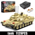 Miniatyrbild 2 av 2: Fjärrstyrd militärtank, kompatibel med byggsatser, högkvalitativt ABS-material,original box packing