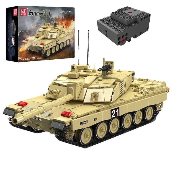 Fjärrstyrd militärtank, kompatibel med byggsatser, högkvalitativt ABS-material,original box packing