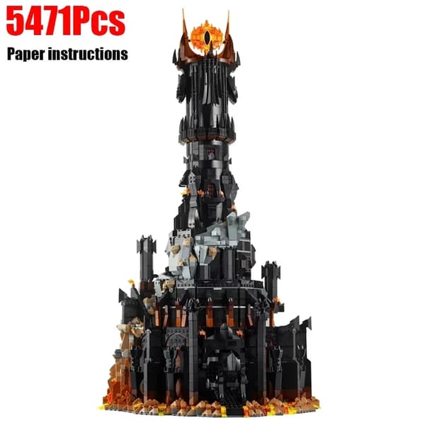 Svart Barad Torn Kit, 5471 Delar, Miljövänligt ABS Material,ingen låda