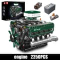 Miniatyrbillede 2 af 2: Mould King Motoriseret V8 Motor, Miljøvenligt ABS Materiale,original boks emballage