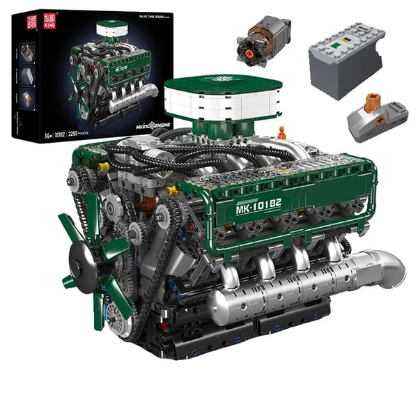 Mould King Motoriseret V8 Motor, Miljøvenligt ABS Materiale,original boks emballage
