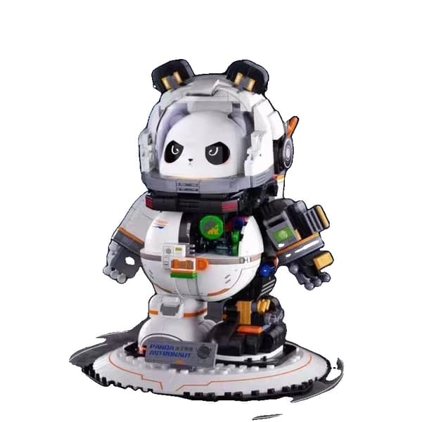Space Panda Astronaut Byggesæt, 829 dele, Ikke-giftigt ABS-materiale,829STK