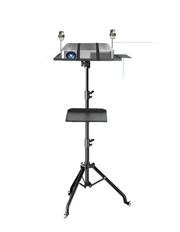 Projektorstativ, Justerbar Höjd, Hållbar Aluminiumlegering, Portabel Design,145cm med hjul