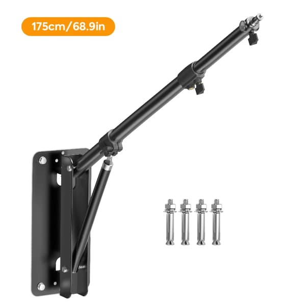 Fotografi Väggmonterad Boom Arm, Justerbar Längd 175 cm, Konstruktion i Aluminiumlegering,175cm