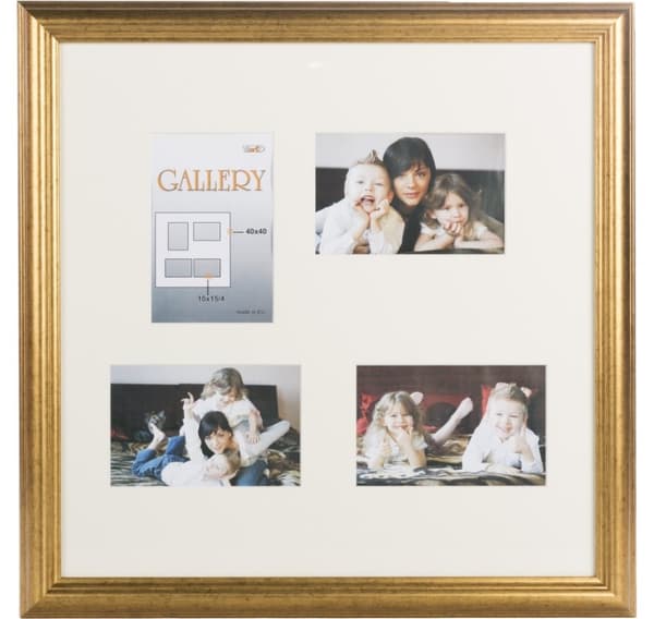Fotoram Ema Gallery 40x40/4/10x15, guld (VF3967)