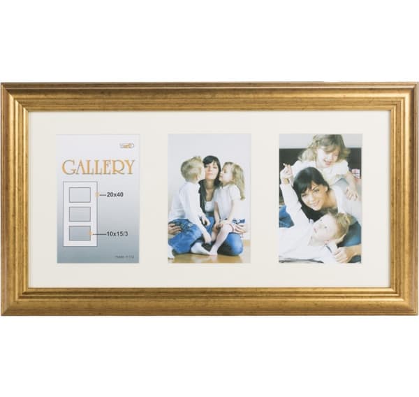 Fotoram Ema Gallery 20x40/3/10x15, guld (VF3967)