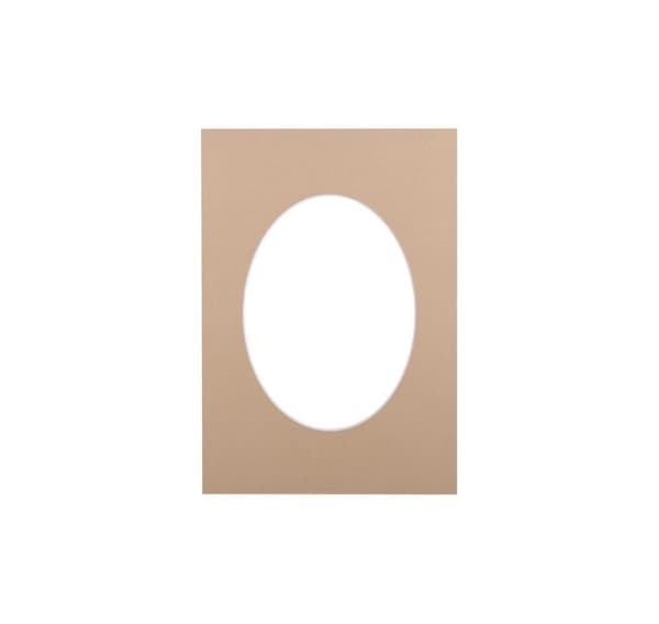 Passepartout 15x21, oval sandsten