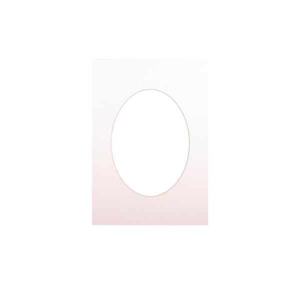 Passepartout 15x21, mjuk vit oval