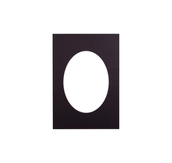 Passepartout 15x21, svart oval