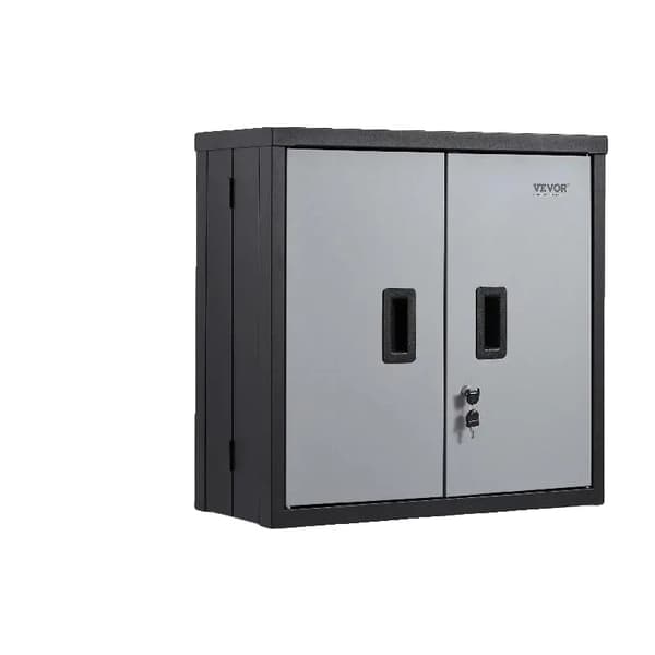 Metallväggskåp, hopfällbar design, justerbara hyllor, Svart