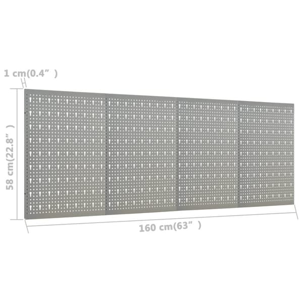 vidaXL vægmonterede værktøjspaneler 4 stk. 40x58 cm stål -  Værktøjsopbevaring & -sorteriing