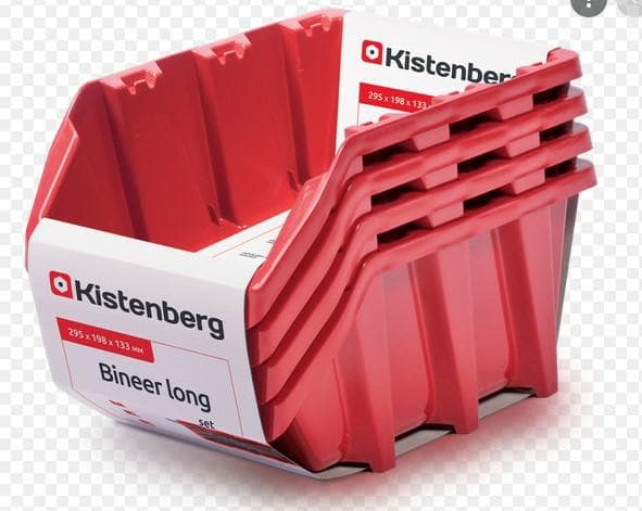KISTENBERG BRICKOR 30 BINER LÅNG 4 st. RÖD 295x198x133mm