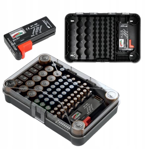 Kistenberg batteriorganisator med batteritester 85 stk.