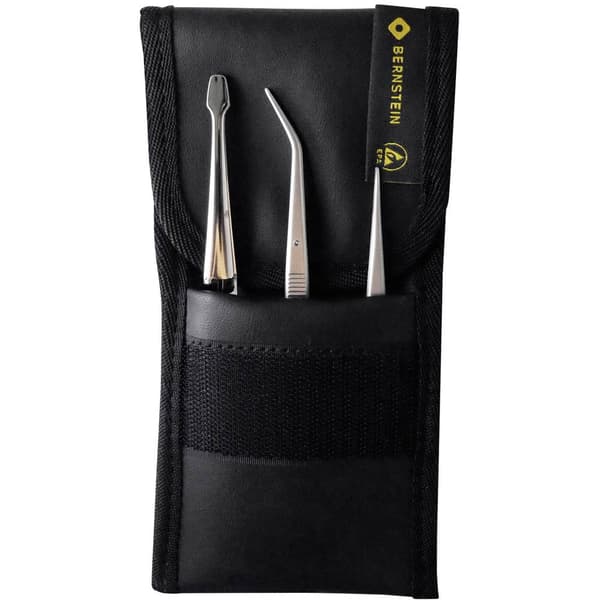 Bernstein Tools for Electronics 5-110 Pincett-set 3 delar Skopa, Spets, fin, Spets, böjd, fin