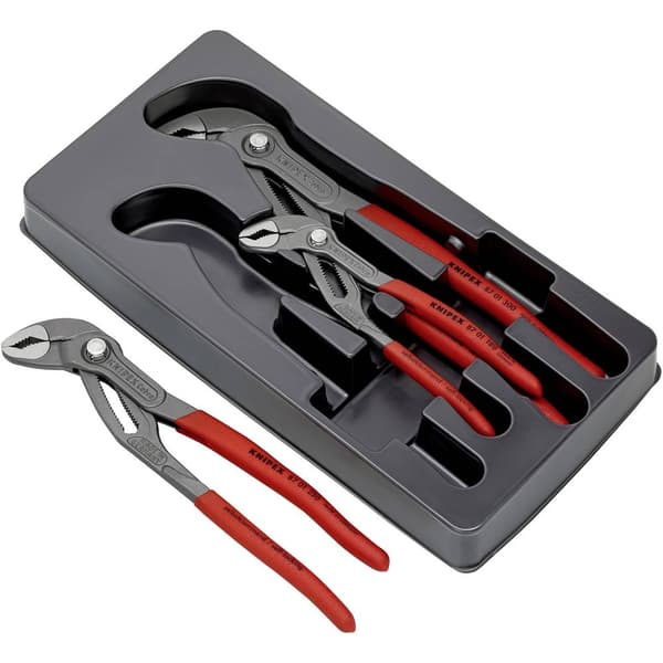 Knipex 00 20 09 V02 Polygrip-set Verkstad 3 delar Videoinspelning per knapptryck, Självklämeffekt, Fininställning