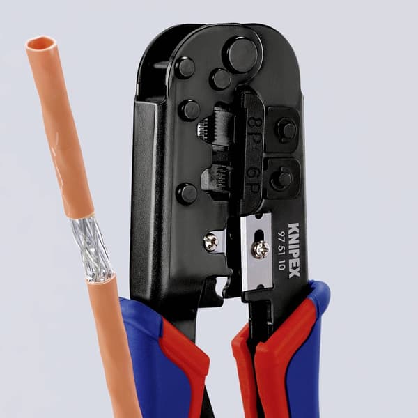 Knipex 97 51 10 Crimptång Modularkontakt (västerländsk) RJ11, RJ12, RJ45