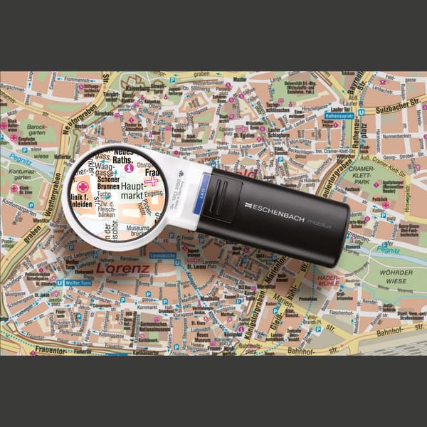 Eschenbach 15112 Lupp med LED-belysning Förstoringsfaktor: 3 x Linsstorlek: (Ø) 60 mm