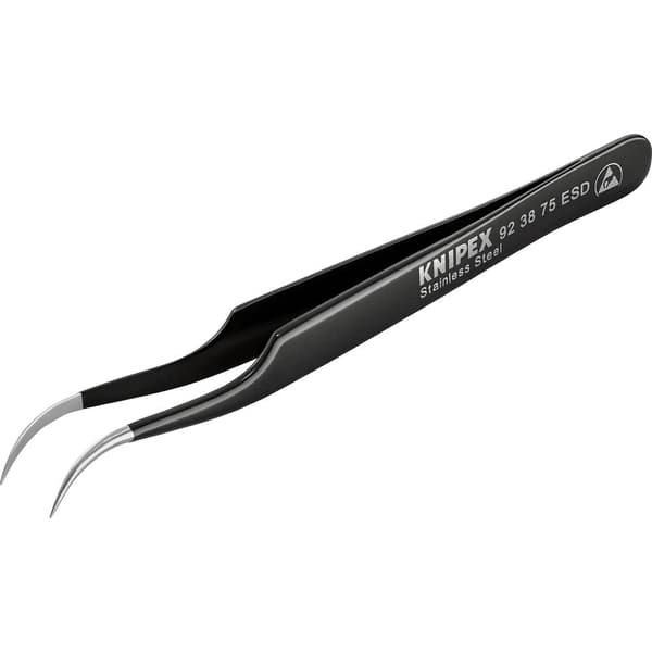 Knipex 92 38 75 ESD Precisionspincett Skärspets, böjd 45° 120 mm