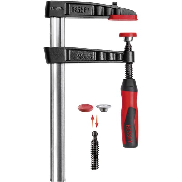 Skruvtving av aducergods TG-2K 250/80 Bessey TG25B8-2K Spännvidd (max.):250 mm Gapdjup:80 mm