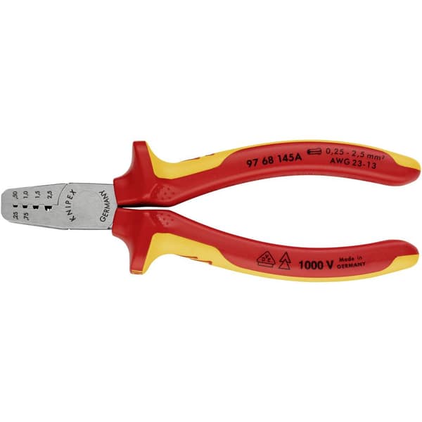 Knipex 97 68 145 A Crimptång Ändhylsor 0.25 till 2.5 mm²