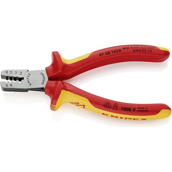 Knipex 97 68 145 A Crimptång Ändhylsor 0.25 till 2.5 mm²