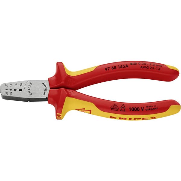 Knipex 97 68 145 A Crimptång Ändhylsor 0.25 till 2.5 mm²