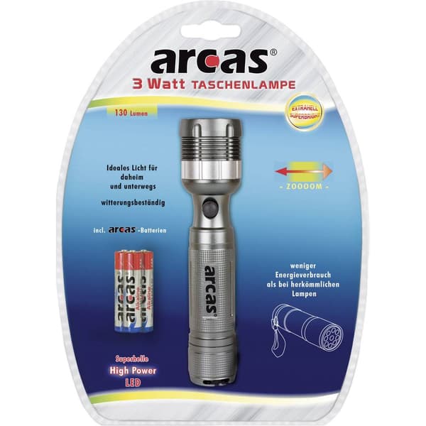 Arcas Arcas 3W LED Ficklampa batteri 130 lm 169 g