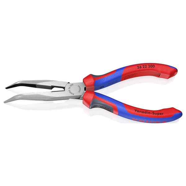 Knipex 26 22 200 Verkstad Flat rundtång Böjda 40° Vanadin-elektrostål 200 mm