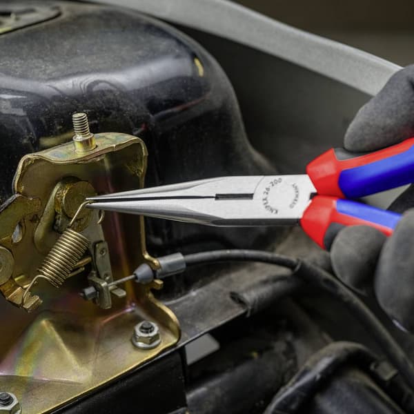 Knipex 26 12 200 Verkstad Flat rundtång Rak Vanadin-elektrostål 200 mm