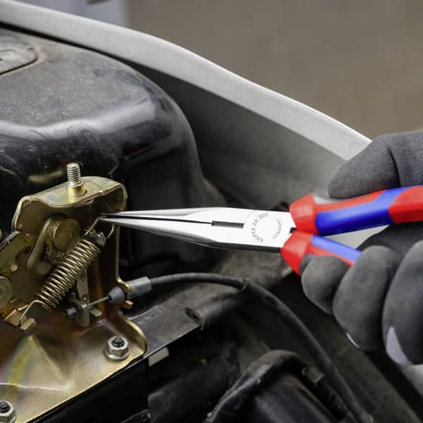 Knipex 26 12 200 Verkstad Flat rundtång Rak Vanadin-elektrostål 200 mm