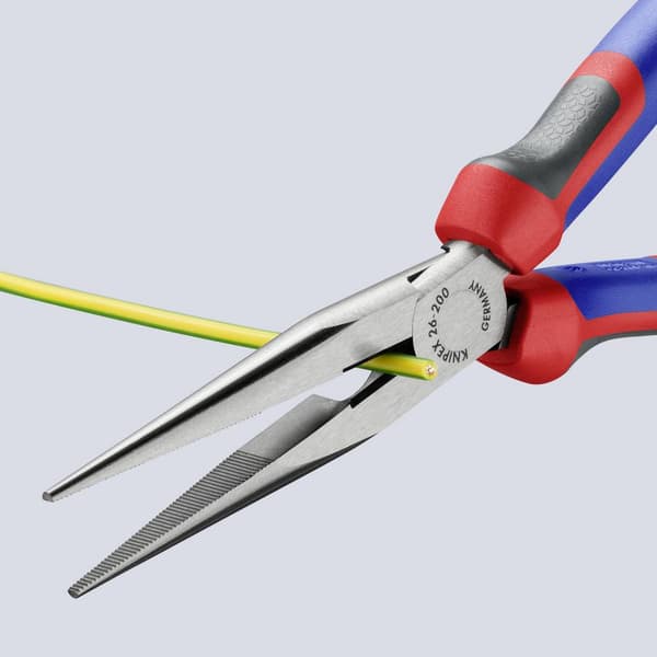 Knipex 26 12 200 Verkstad Flat rundtång Rak Vanadin-elektrostål 200 mm