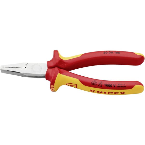 Knipex 20 06 160 VDE Flat tång Rak Krom-vanadium elektriskt stål 160 mm