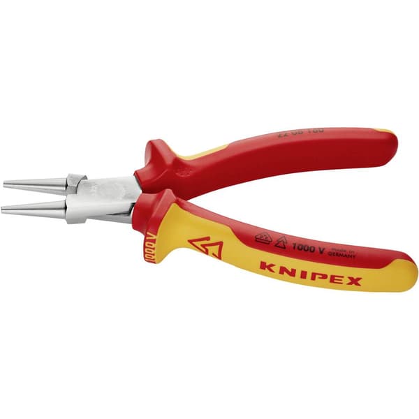 Knipex 22 06 160 VDE Rundtång Rak Krom-vanadium elektriskt stål 160 mm
