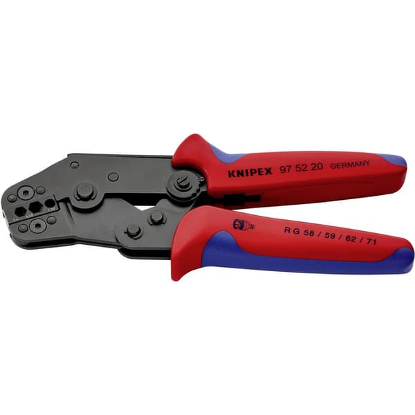 Knipex 97 52 20 Crimptång Koaxialkontaktdon BNC, TNC RG58, RG59, RG62, RG71, RG223