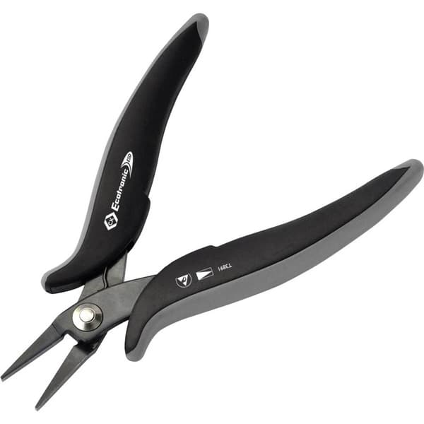 C.K T3891 ESD Flat tång Rak Kolstål 145 mm