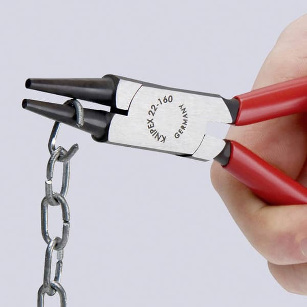 Knipex 22 05 160 Verkstad Rundtång Rak Krom-vanadium elektriskt stål 160 mm