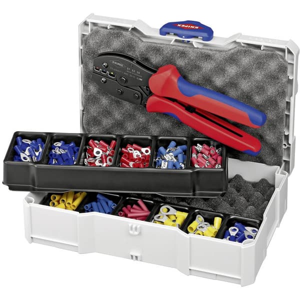 Knipex 97 90 21 Crimptång Isolerad kabelsko, Isolerat kontaktdon, Isolerad strömkontakt 0.5 till 6 mm² Inkl. Crimpsorti