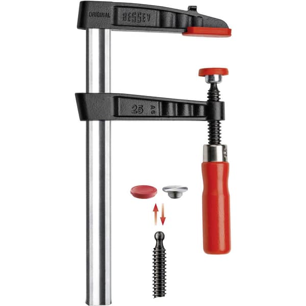 Skruvtving av aducergods TG 250/120 Bessey TG25 Spännvidd (max.):250 mm Gapdjup:120 mm