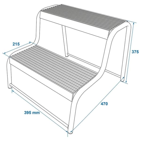 ProPlus dobbelt trappetrin til campingvogn/autocamper sort 360822
