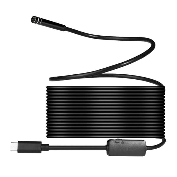 USB Typ-C inspektionskamera med 7 mm sensor och 10 meter kabel – IP67, 8 LED, Android/PC