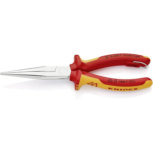 Knipex 26 16 200 T VDE Flat rundtång Krom-vanadin-stål 200 mm